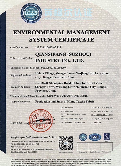 Certificat ISO14001:2015